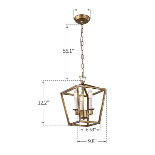 Everly Quinn Melorse 3 - Light Lantern Pendant & Reviews | Wayfair