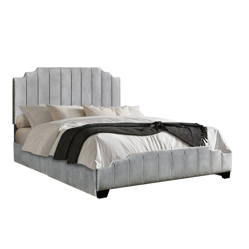 Lit de rangement tapissier standard Kaiyas, gris, Double