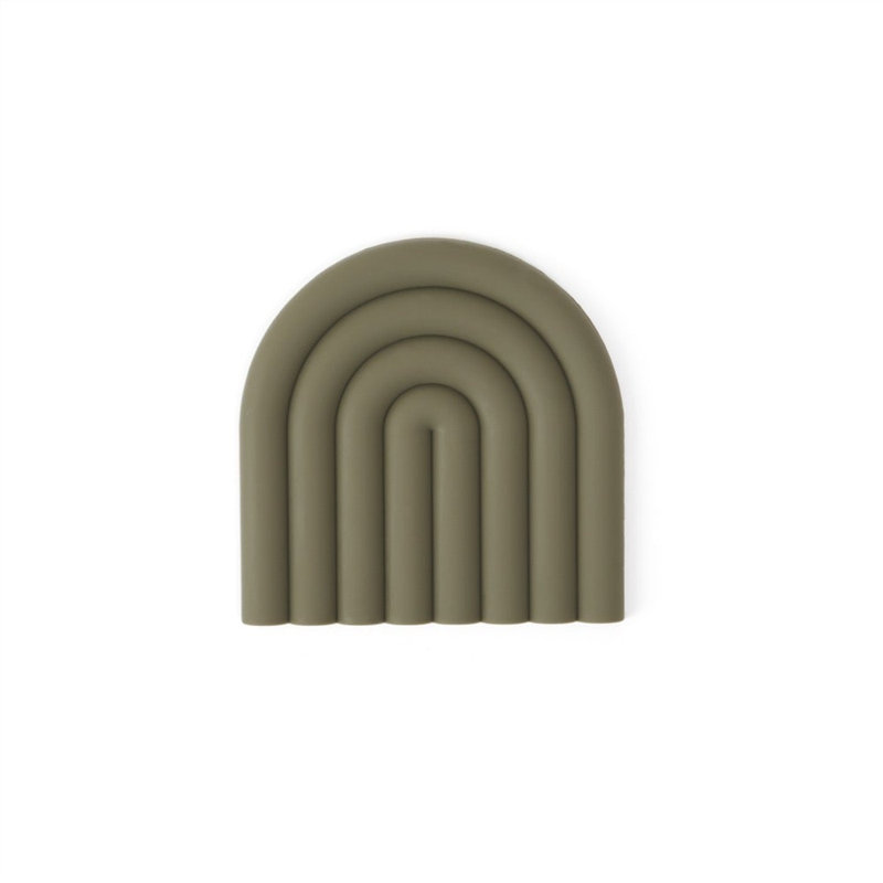 Rainbow Silicone Trivet, Olive