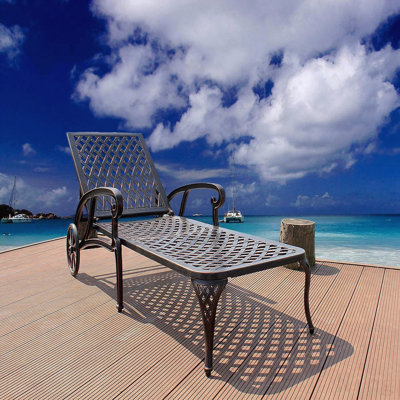 Chaise longue en aluminium coulé brun