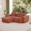 Canapé modulaire modulaire en L à 2 places avec passepoil à bordure française, aucun assemblage requis, canapé à 2 places avec coussins décoratifs et 1 repose-pieds mobile-1269470407