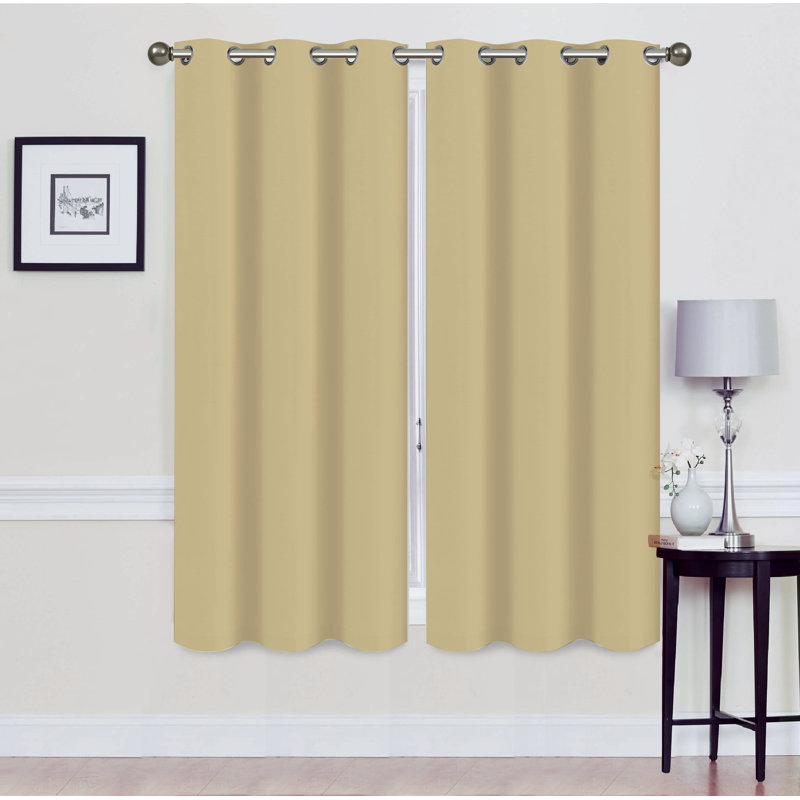 Ensemble de rideaux occultants et isolants avec œillets, Beige, l 38 po x L 63 po