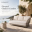 Canapé de patio en aluminium thermolaqué de 89 po avec coussins Sunbrella® de qualité commerciale Malibu