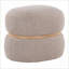 Repose-pieds | Pouf contemporain en bois naturel pour salon, chambre à coucher, bureau | Beige | Tissu