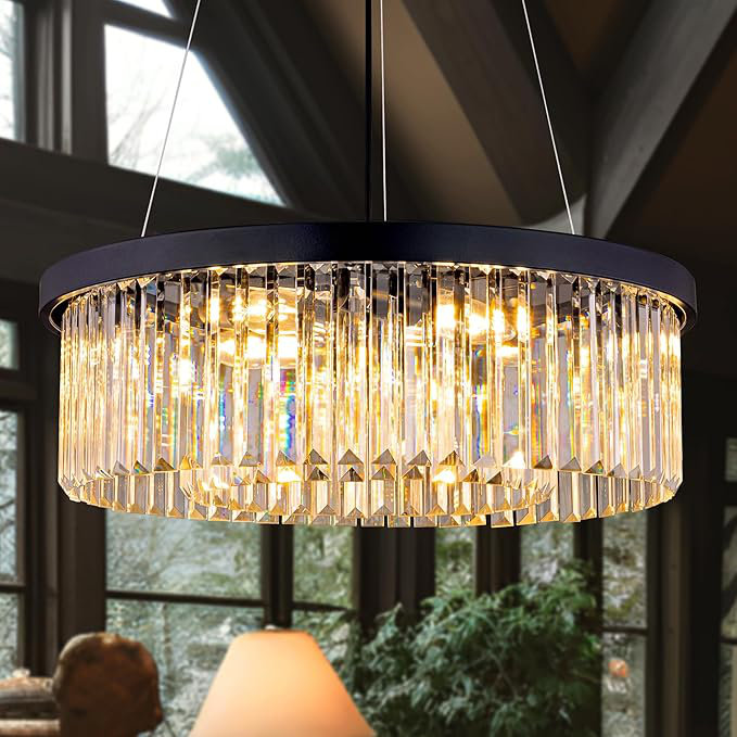 LED Chandelier Berlena, Matte Black
