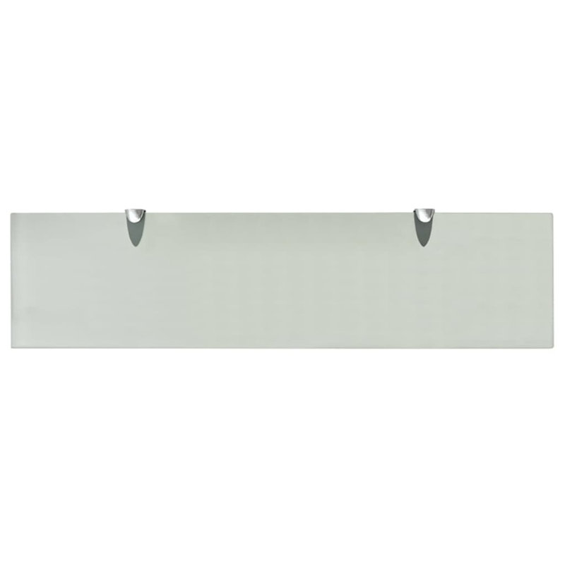 2 Piece Glass Floating Shelf, 0.8cm H x 80cm W x 20cm D, Frosted