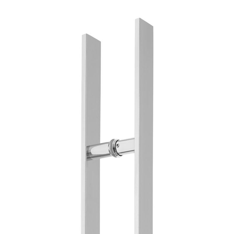 Poignée de porte à double face en acier inoxydable, paire de poignées de porte de grange coulissantes à pousser (47,05 x 1,6 po)