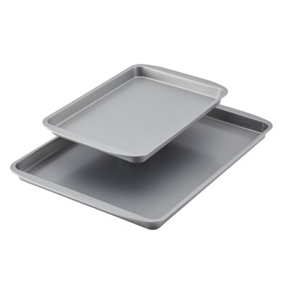 Farberware GOLDEN BAKE Bakeware Nonstick Sheet Pan Set, Includes 13-Inch X 18-Inch Sheet Pan And 9-Inch X 13-Inch Sheet Pan, 2 Piece, Gray