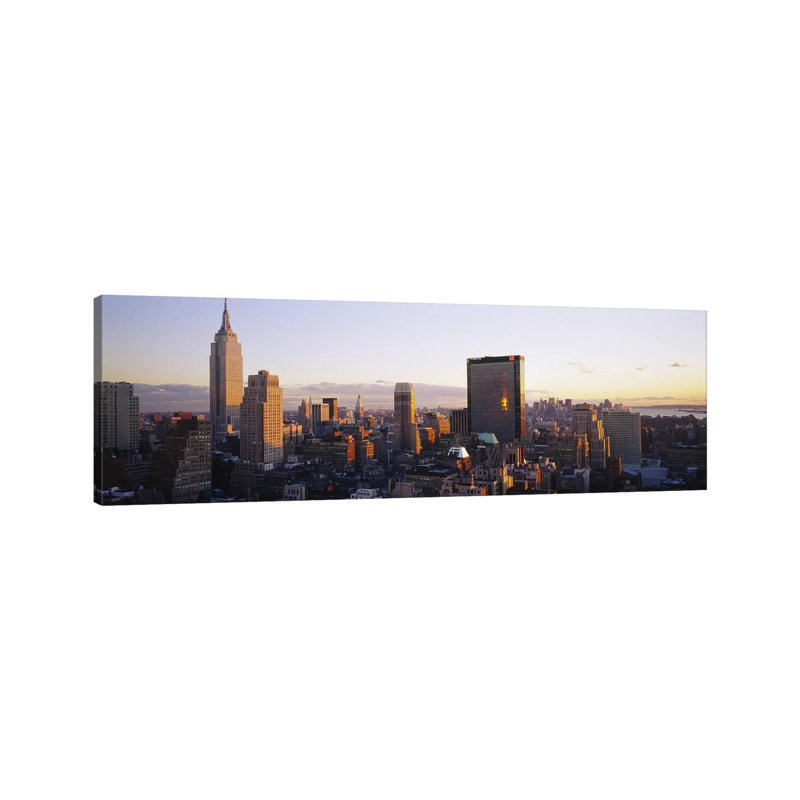 Buildings In A City, Manhattan, New York City, New York State, USA - Wrapped Canvas Panoramic Print