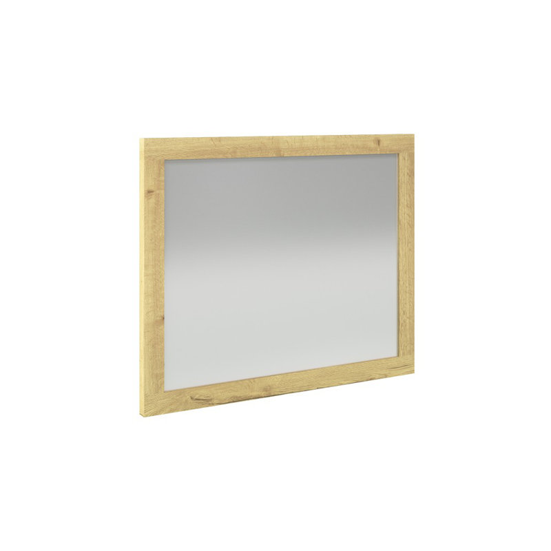 Mcelfresh Glass Flat Wall Mirror, Oak Halifax