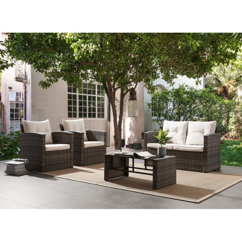 Kirksey 4 - Person Patio Conversation Set with Cushions