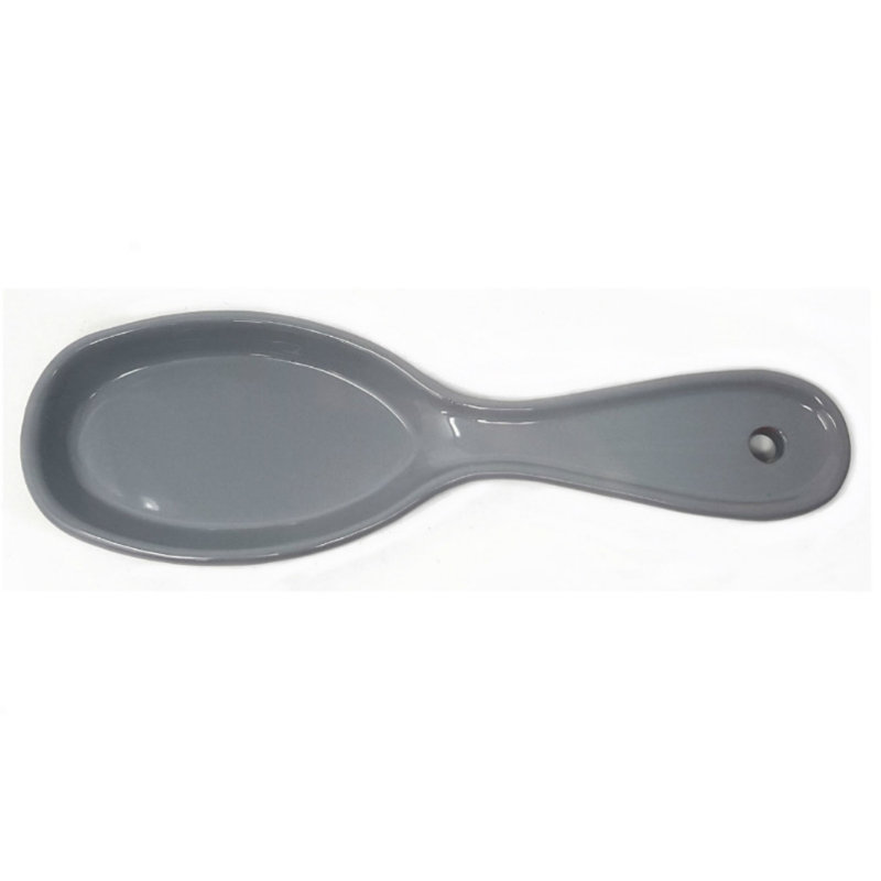 Ceramic Paddle Spoon Rest, Grey