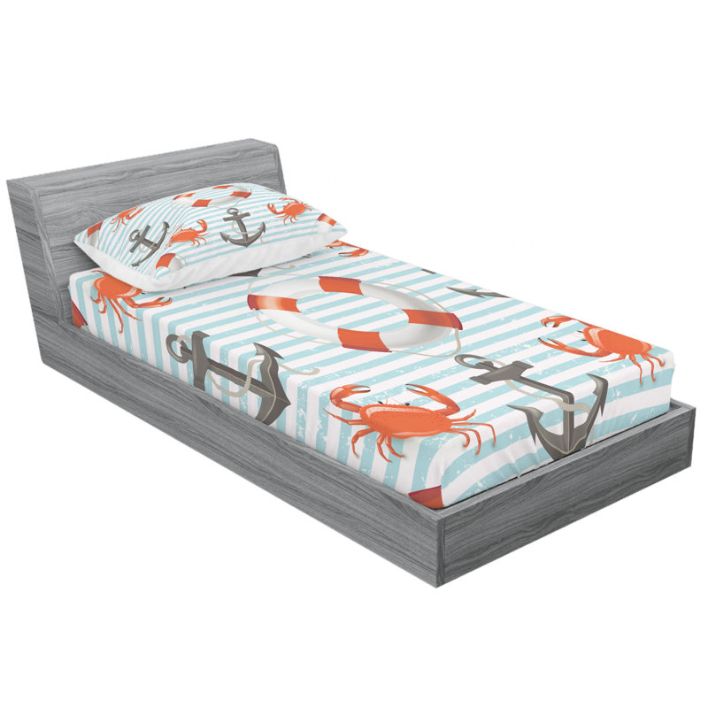 Microfiber Striped Sheet Set, Twin Sheet Set + Fitted Sheet + 1 Pillowcase