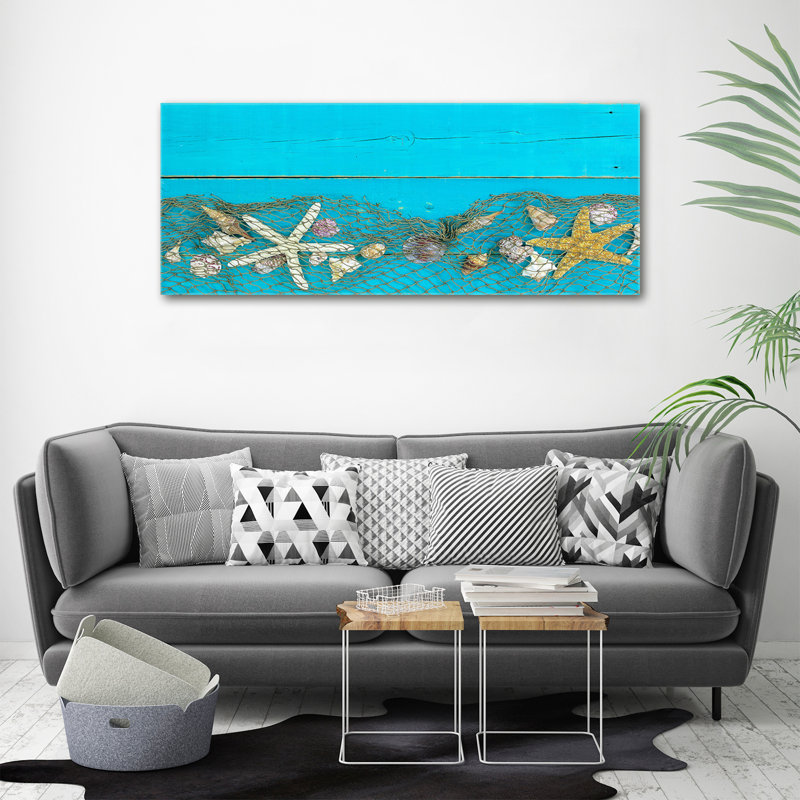 Starfish And Shells - Print, 50cm H x 125cm W x 2cm D, Canvas