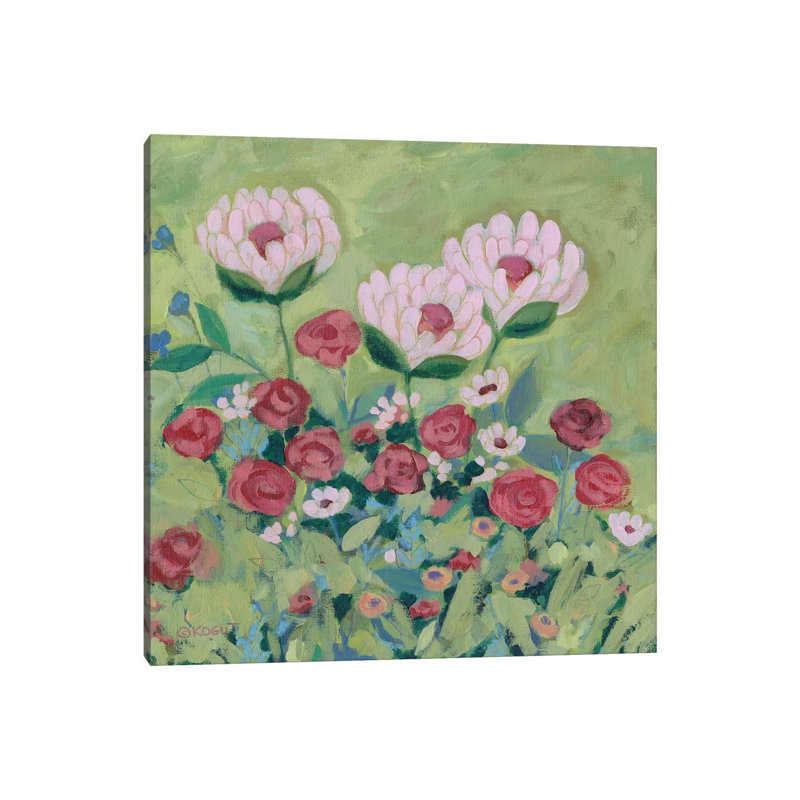 Floral XXX by Teresa Kogut - Painting on Canvas, 45.72cm H x 45.72cm W x 3.81cm D, Wrapped Canvas