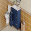 Meuble-lavabo 36 po avec lavabo en céramique, cadre en bois massif bleu, portes à fermeture douce, tablettes réglables, 3 tiroirs, y compris tiroir à double profondeur-1607081617