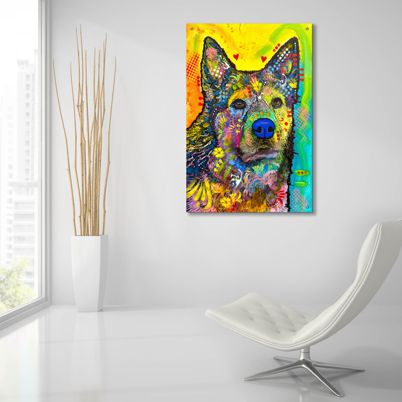  «Quiet Grace» par Dean Russo, art mural en verre acrylique, 24 po x 36 po