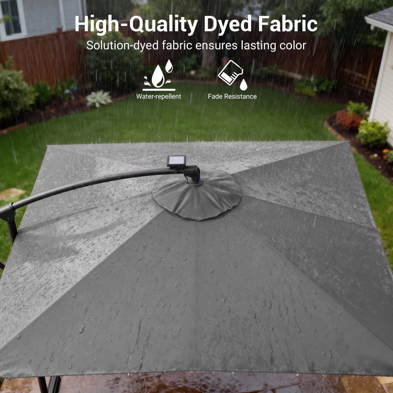 Parasol en porte-à-faux 98,25 po Duyne, gris