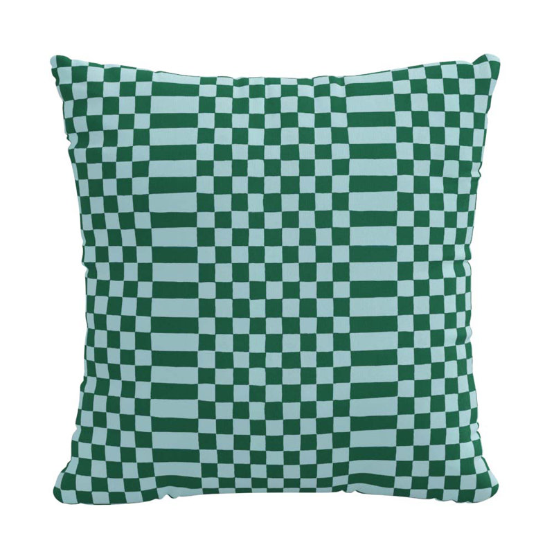Coussin décoratif intérieur / extérieur Delma, 18 po x 18 po, Vert