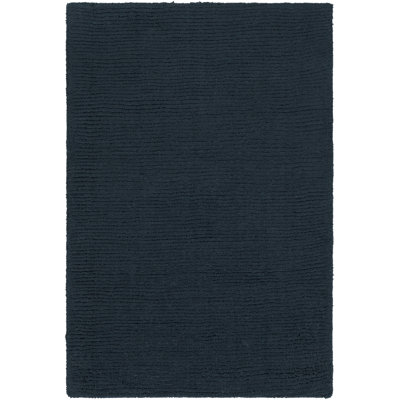 Tapis bleu foncé en laine Crowe