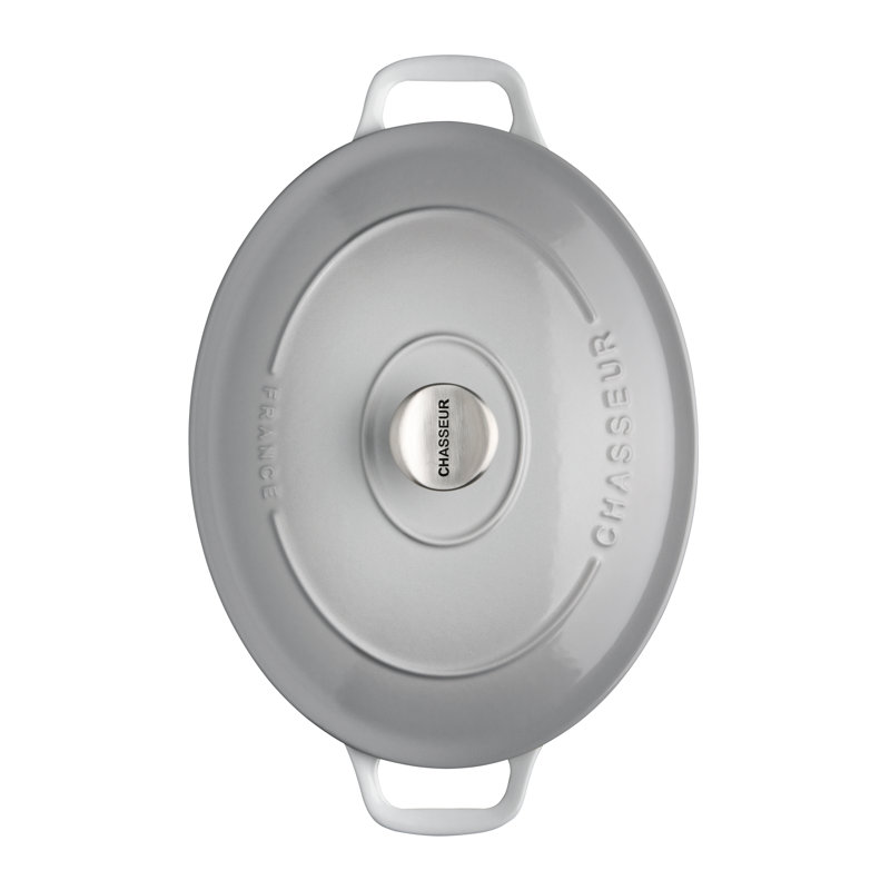 French Home Non-Stick Oval Dutch Oven, Celestial Gray, 5.3 qt