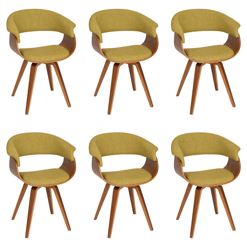 Chaise rembourrée Summer , Noyer, 6, Vert