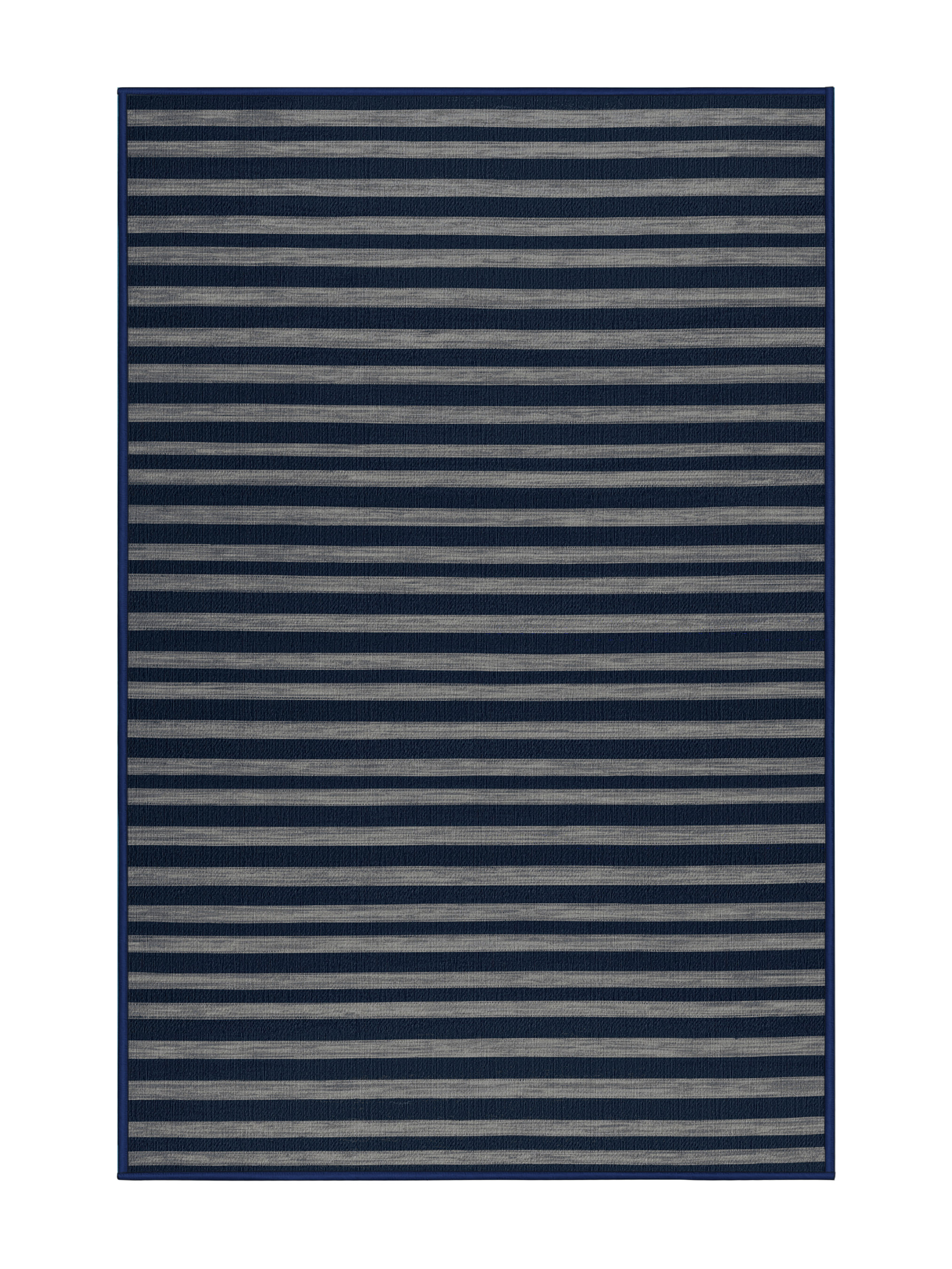 Horizontal Shape Rug Hokku Designs Machine Washable Horizontal Stripes Gray Area Rug | Wayfair