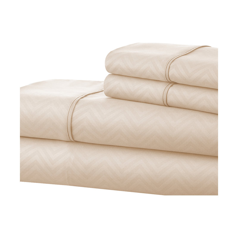 Sage Twin Chevron Microfiber Cotton Sheet Set