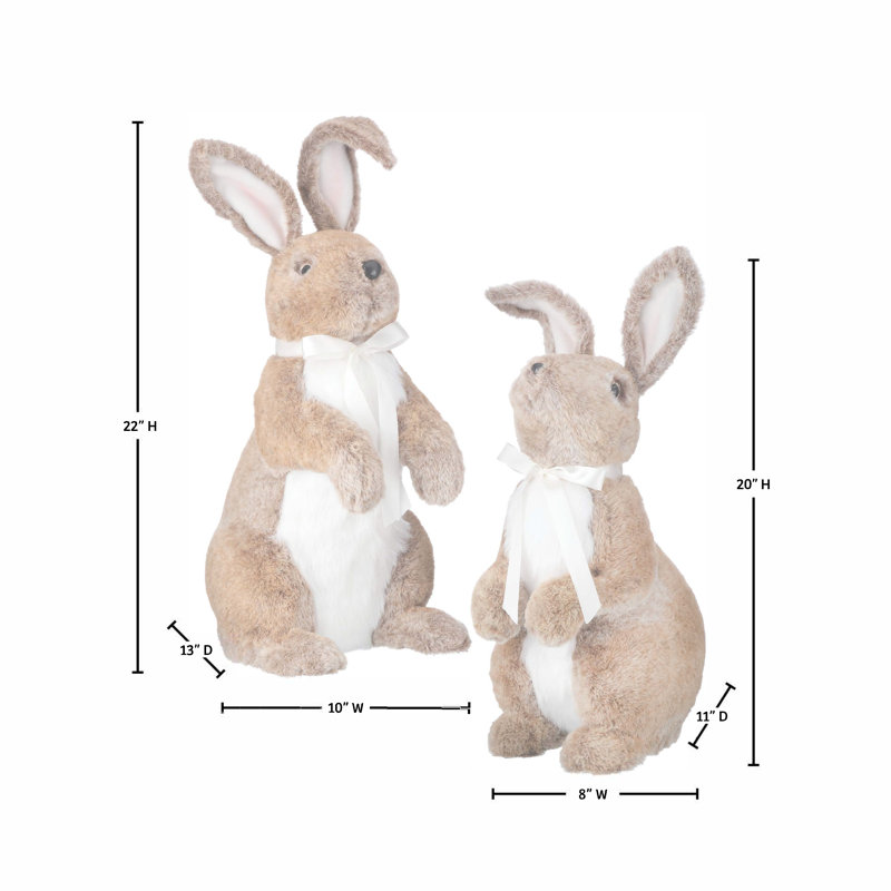 Lapin debout en fausse fourrure 22 po