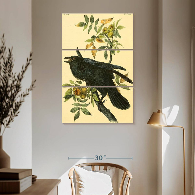 Corbeau d'oiseaux d'Amérique, H 65 po x l 42 po
