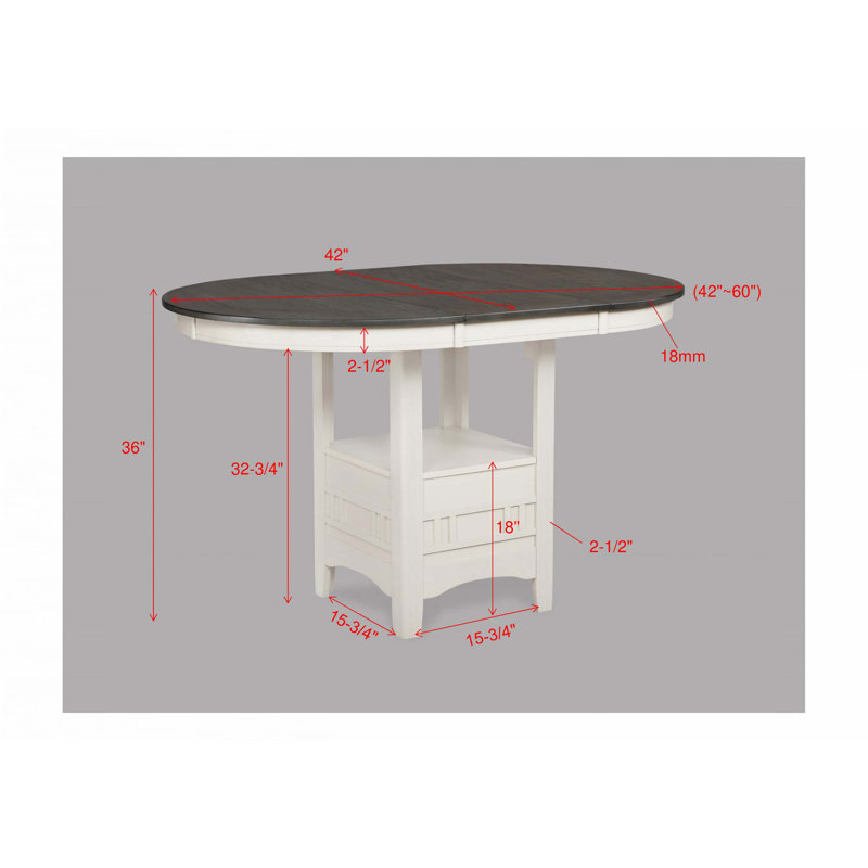 5Pc Counter Height Dining Set, Cream, Light Gray/Cream, Gray