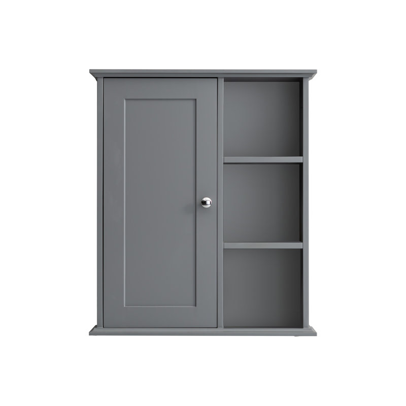 23.6" Grey Bathroom Wall Cabinet, Gray