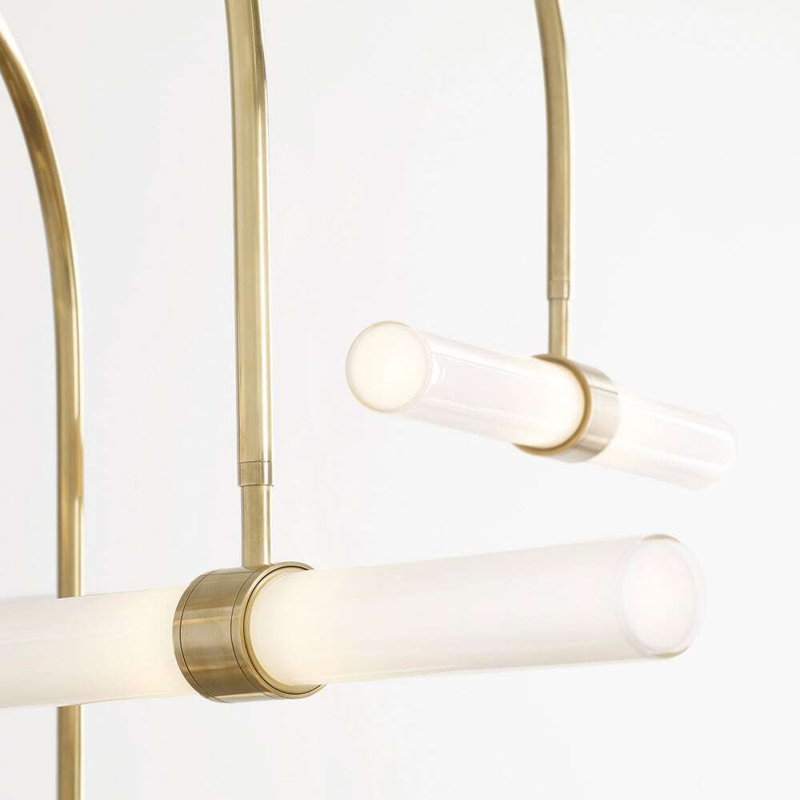 Calumn 6 - Light LED Chandelier, Natural Brass