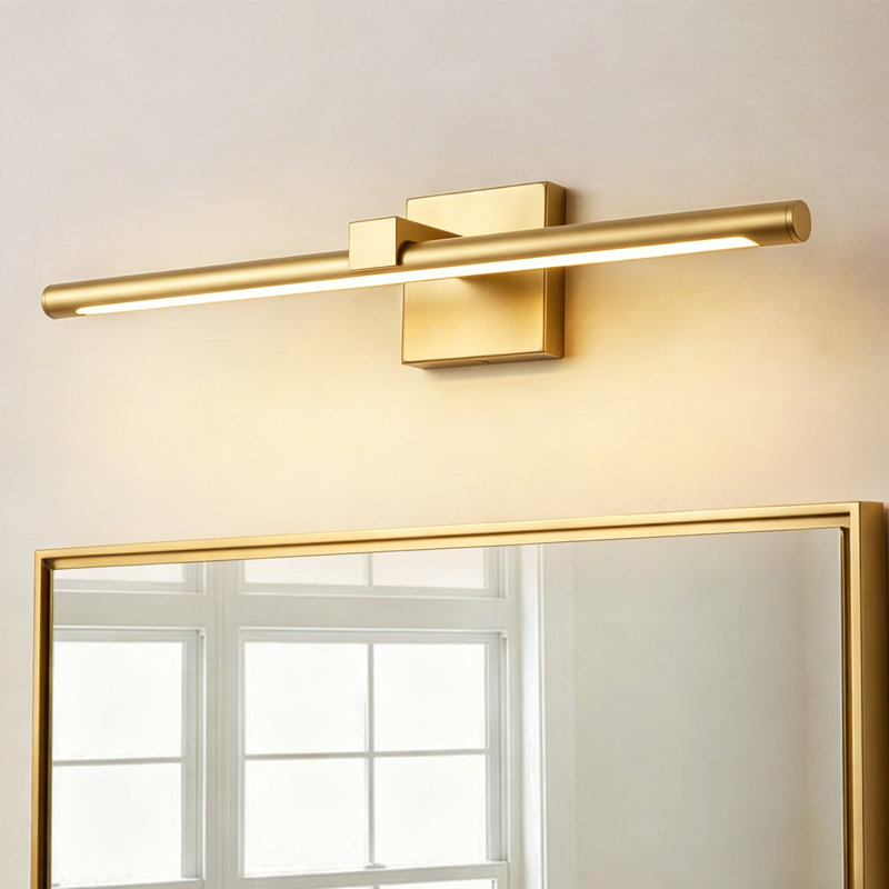 Dimmable LED Hardwired Aluminum Wall Sconces, Brushed Gold