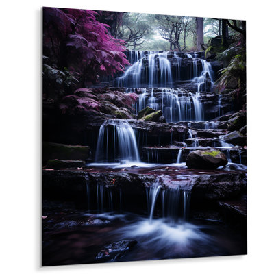 Décoration murale en métal Waterfall Shrouded Majesty - Paysages
