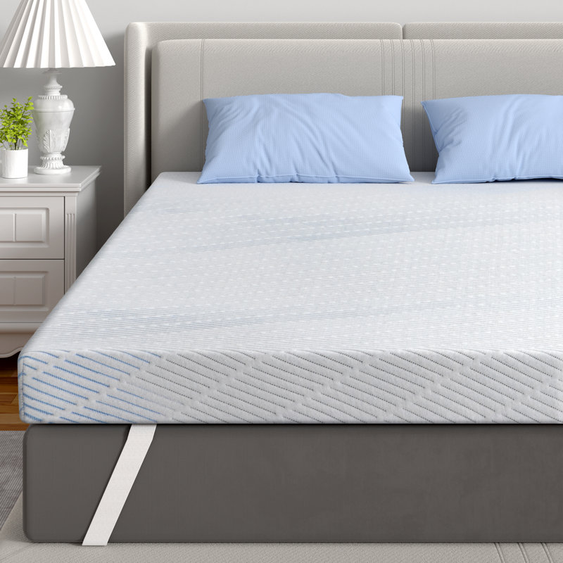 Surmatelas en mousse viscoélastique imprégnée de gel Bedstory, Lit simple, 4"