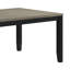 Table de salle à manger Emoi, plateau rectangulaire en bois de chêne gris de 71 pouces, pieds noirs