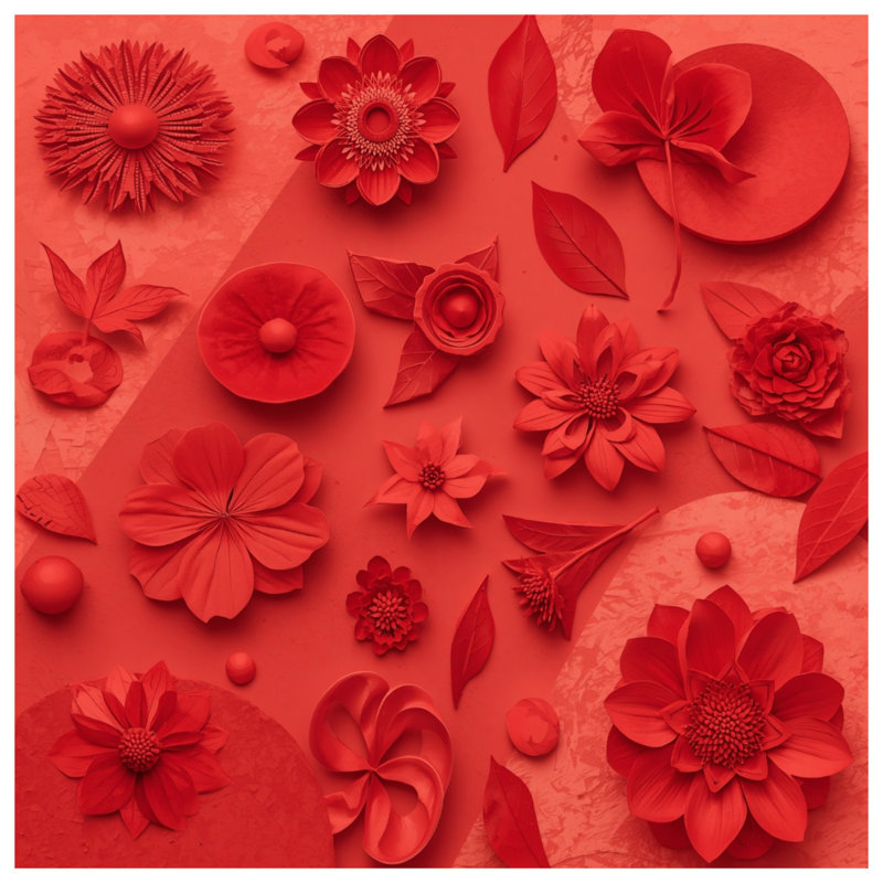 Housses de couette en papier fleurs rouges, Lit simple