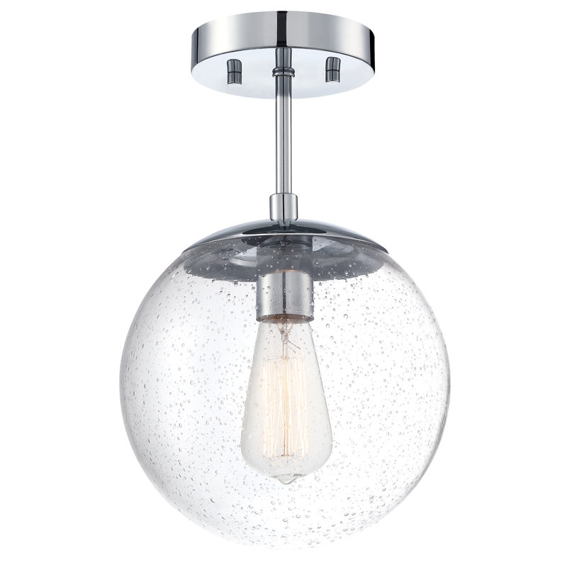 Vazken Glass Semi Flush Mount, White