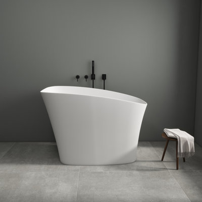 51'' Freestanding Soaking Solid Surface Bathtub In White