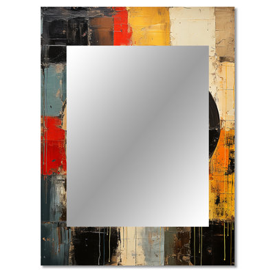 Napfle Colorful Retro Vinyl I - Vinyl Records Decorative Mirror, Modern Wall Mirror, Printed Metal Art