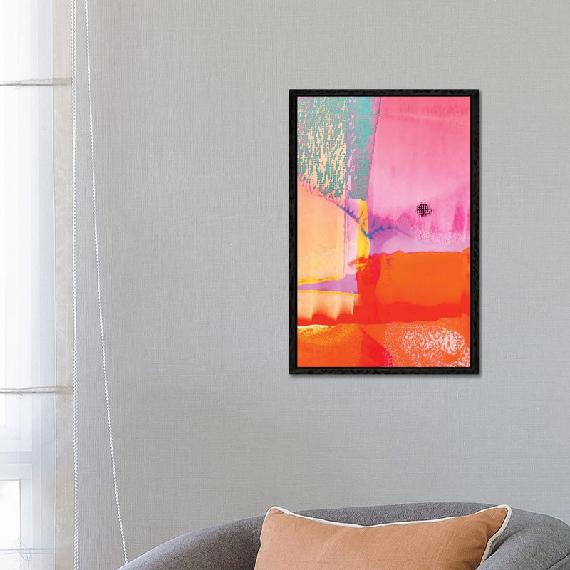 Los Angeles Meditation 1 Piece Painting on Canvas, 66.04cm H x 45.72cm W x 3.81cm D, Black Framed