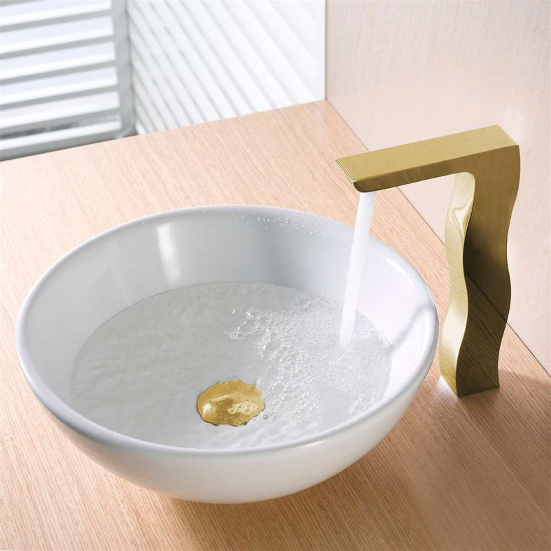 Lavabo de salle de bain vasque circulaire en céramique avec robinet FontanaShowers