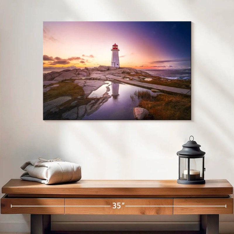 Peggys point lighthouse sunset Aletra, H 16 po x l 24 po