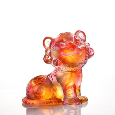 LIULI Crystal, Zodiac Figurine, Year of the Tiger | Unstoppable as the Wind