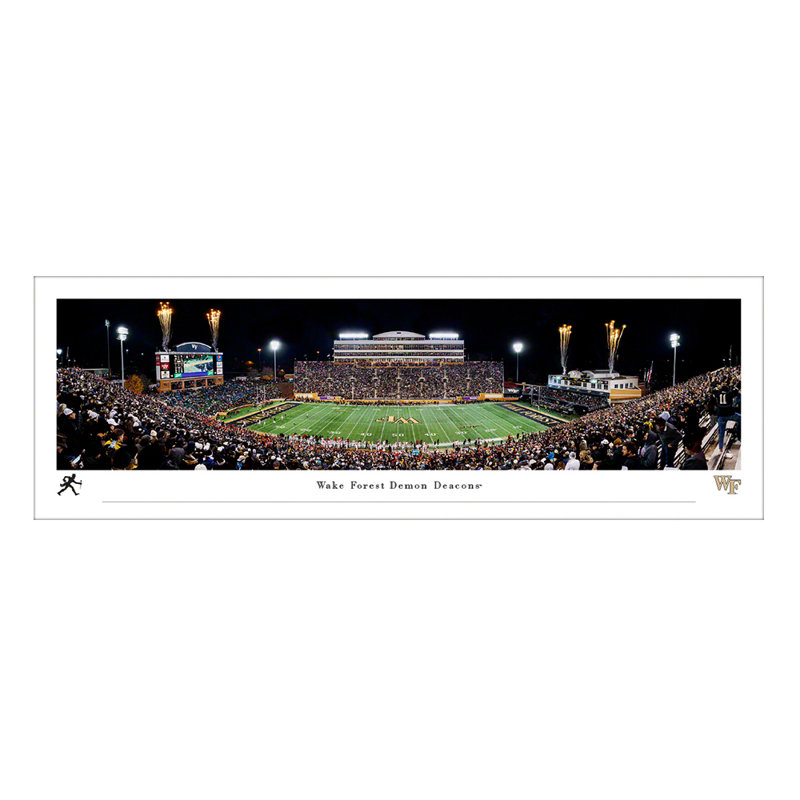 Imprimé de football Wake Forest, H 13,5 po x l 40 po x P 0,1 po, Unframed, Non