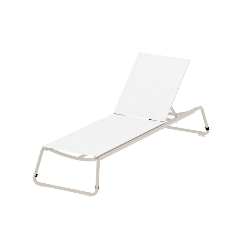 Corail Outdoor Rust-Resistant Metal Chaise Lounge, Gray