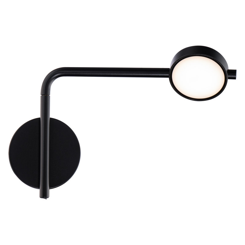 Elbo LED Swing Arm Sconce, Black, 3500K