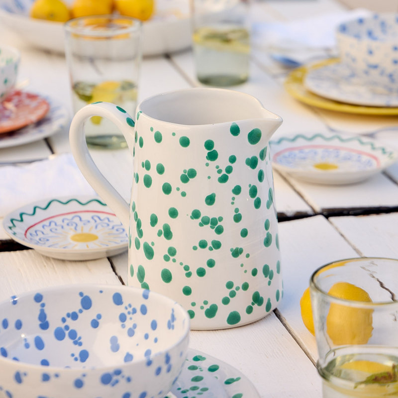 Rafaela Stoneware Pitcher, Sage