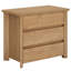Table de chevet de style nordique avec rangement à 3 tiroirs au fini chêne clair pour chambre à coucher